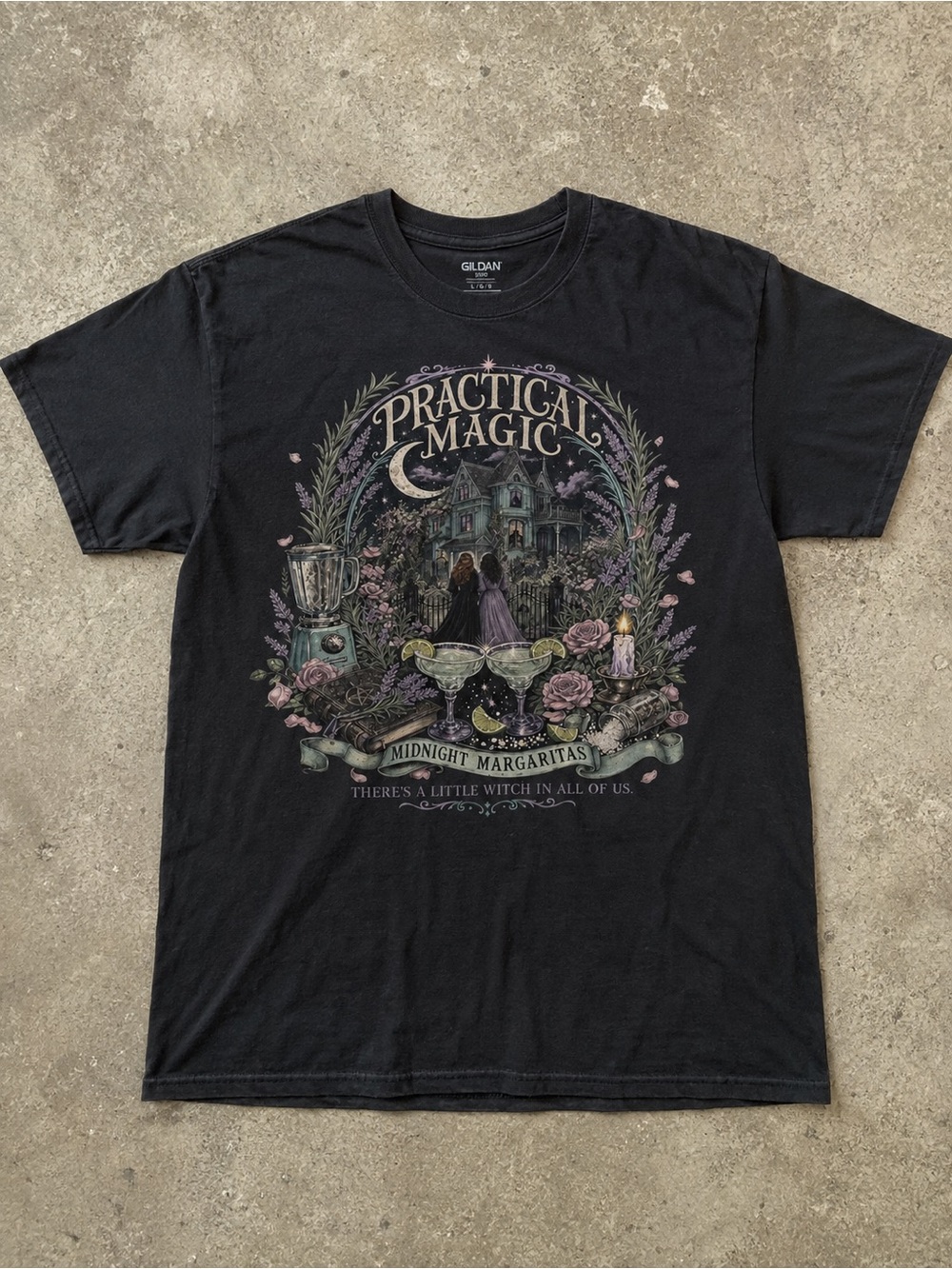 'Practical Magic' Midnight Margaritas Graphic T-shirt Black Witchy Movie Tee